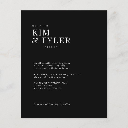 Uitnodiging voor een moderne typografie bruiloft m (Voorkant)