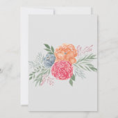 Uitnodiging voor een moderne Waterverf bloemenbrui (Achterkant)