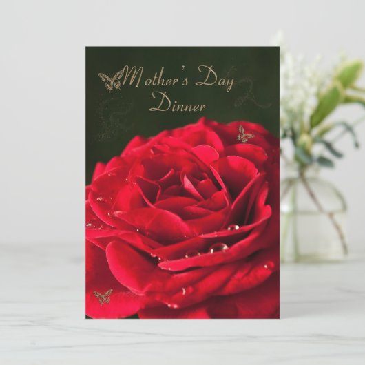 Uitnodiging voor een Moederdag-diner (Staand voorkant)
