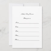 Uitnodiging voor een Moederdag-diner (Achterkant)