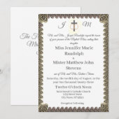 Uitnodiging voor een monogrammatisch katholiek huw (Voorkant / Achterkant)