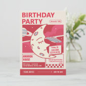 Uitnodiging voor een Moon Birthday Party (Staand voorkant)