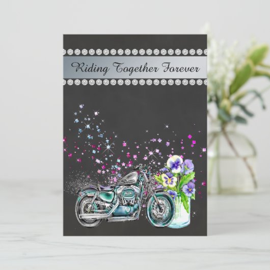 Uitnodiging voor een motorfietshuwelijk met Mason  (Staand voorkant)