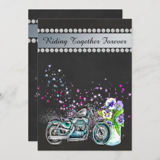 Uitnodiging voor een motorfietshuwelijk met Mason  (Voorkant / Achterkant)