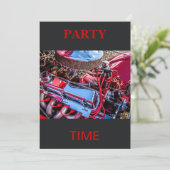 Uitnodiging voor een motorpartij (Staand voorkant)