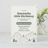 Uitnodiging voor een Mountain Birthday Party (Staand voorkant)