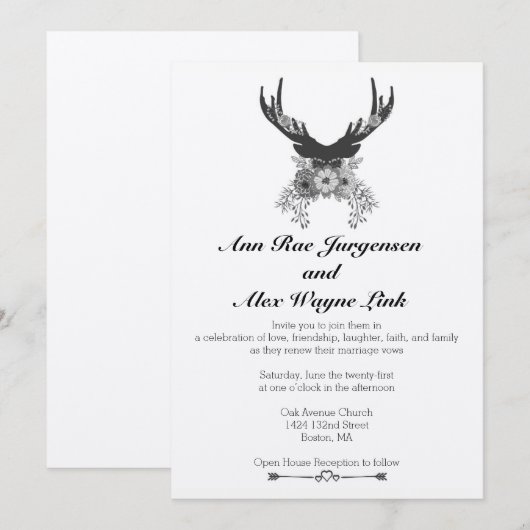 Uitnodiging voor een natuurlijk huwelijk (Voorkant / Achterkant)