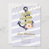 uitnodiging voor een nautische bruidsdouche voor a (Voorkant)