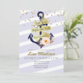 uitnodiging voor een nautische bruidsdouche voor a (Staand voorkant)