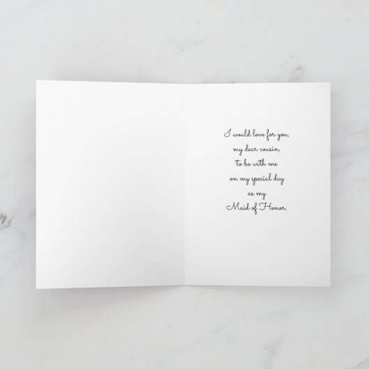 Uitnodiging voor een neef om te worden Maid of Hon (Binnen)