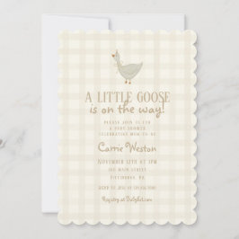 Uitnodiging voor een neutrale baby shower met een 