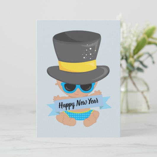 Uitnodiging voor een nieuwe Kind in het nieuwjaar (Staand voorkant)