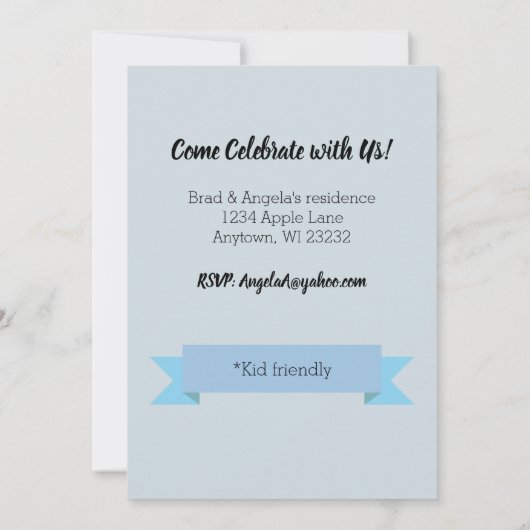 Uitnodiging voor een nieuwe Kind in het nieuwjaar (Achterkant)