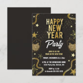 Uitnodiging voor een nieuwe partij voor zwart en g (Voorkant / Achterkant)