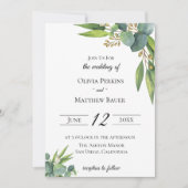 Uitnodiging voor een olievruchtbruiloft met eucaly (Voorkant)