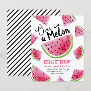 Uitnodiging voor een 'One in a Melon' verjaardagsf