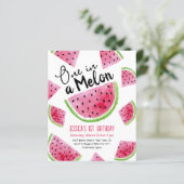 Uitnodiging voor een 'One in a Melon' verjaardagsf (Staand voorkant)