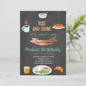 Uitnodiging voor een ontbijtverjaardagsfeestje (Staand voorkant)