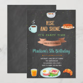 Uitnodiging voor een ontbijtverjaardagsfeestje (Voorkant / Achterkant)