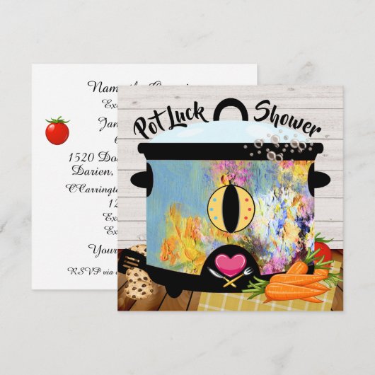 Uitnodiging voor een onverwacht feestje (Voorkant / Achterkant)