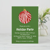 Uitnodiging voor een ornament-feestdag van zebra (Staand voorkant)