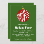 Uitnodiging voor een ornament-feestdag van zebra (Voorkant / Achterkant)