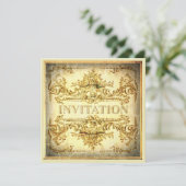 Uitnodiging voor een ornamental Baroque Party (Staand voorkant)