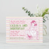 Uitnodiging voor een oude dolle partij met fashion (Staand voorkant)