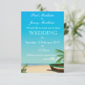 Uitnodiging voor een oude Vissende boot tropische  (Staand voorkant)