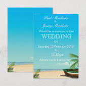 Uitnodiging voor een oude Vissende boot tropische  (Voorkant / Achterkant)