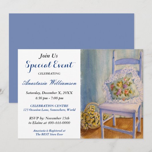 UITNODIGING VOOR EEN OUDERWETSE FEESTELIJKE GEZELL (Voorkant / Achterkant)