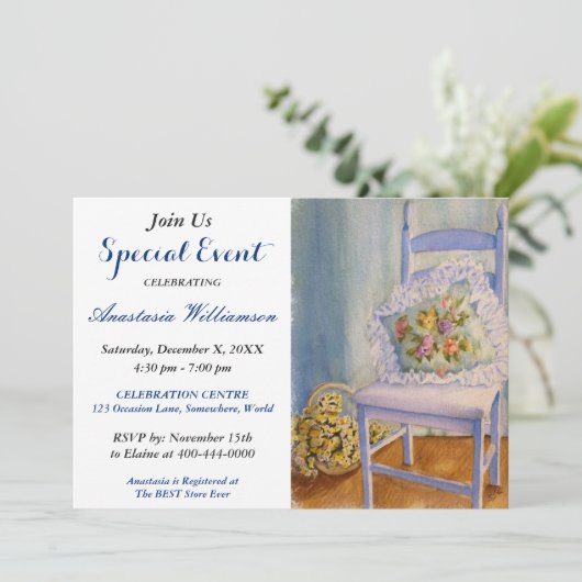 UITNODIGING VOOR EEN OUDERWETSE FEESTELIJKHEID (Staand voorkant)