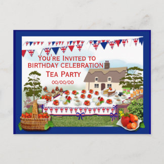 Uitnodiging voor een outdoor theepartij ter vierin