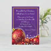 Uitnodiging voor een Paarse kerstdiner (Staand voorkant)