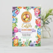 Uitnodiging voor een paasjachtpartij. Waterverf (Staand voorkant)