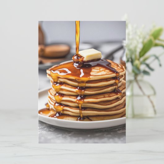 Uitnodiging voor een pannenkoekenontbijt op 4 juli (Staand voorkant)