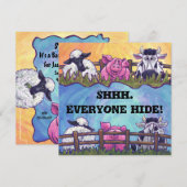 Uitnodiging voor een partij bij de "Barnyard Anima (Voorkant / Achterkant)