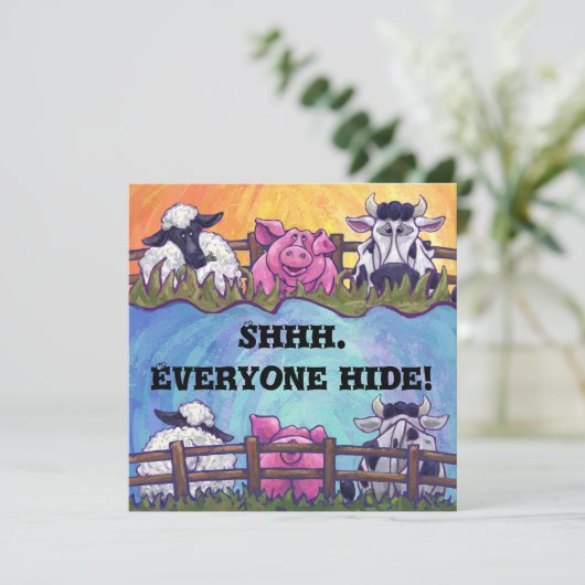 Uitnodiging voor een partij bij de "Barnyard Anima (Staand voorkant)