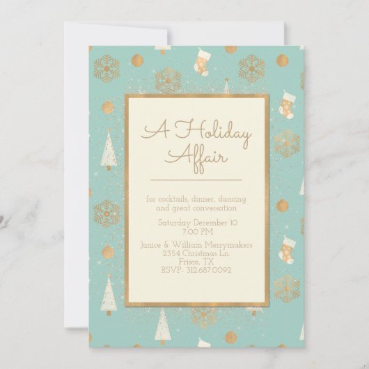 Uitnodiging voor een partij voor een Vakantieparti (Voorkant)