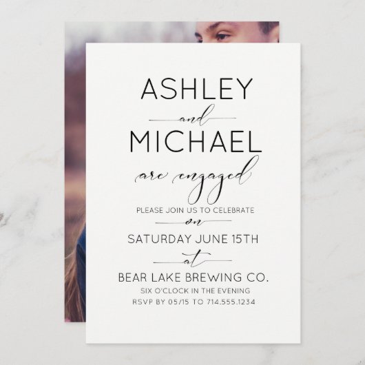 Uitnodiging voor een partij voor kalligrafie-typog (Voorkant / Achterkant)