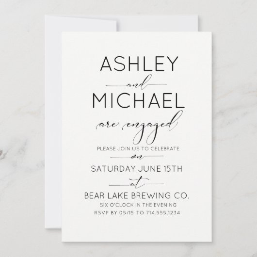 Uitnodiging voor een partij voor kalligrafie-typog (Voorkant)