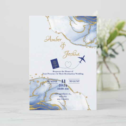 Uitnodiging voor een paspoort (Staand voorkant)