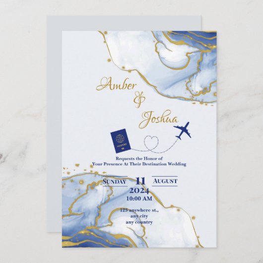 Uitnodiging voor een paspoort (Voorkant / Achterkant)