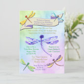 Uitnodiging voor een Pastel Jewel Tone Libel Baby  (Staand voorkant)