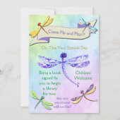 Uitnodiging voor een Pastel Jewel Tone Libel Baby  (Achterkant)