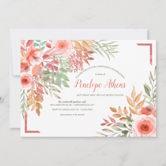 Uitnodiging voor een Peachy Birthday Party (Voorkant)