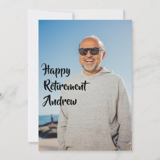 Uitnodiging voor een pensioenfeest (Voorkant)