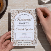 Uitnodiging voor een pensioenfeest met foto: elega