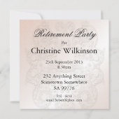 Uitnodiging voor een pensioenfeest met rozen en pa (Achterkant)