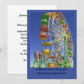 Uitnodiging voor een pensioenfeest, reuzenrad (Voorkant / Achterkant)